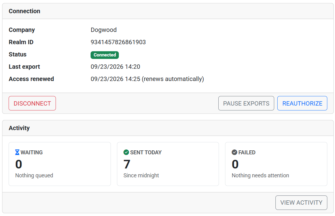 Preview of the Petsoft QuickBooks Online integration