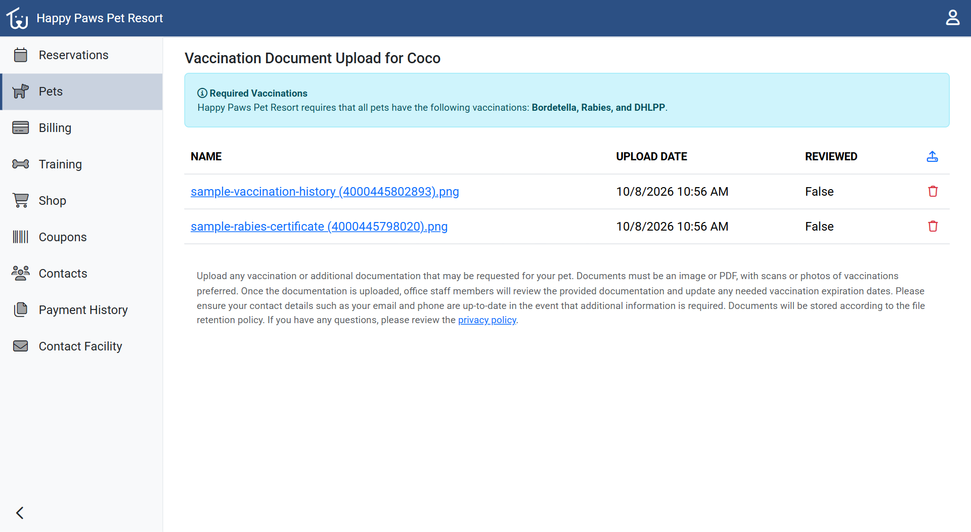 Vaccination records management
